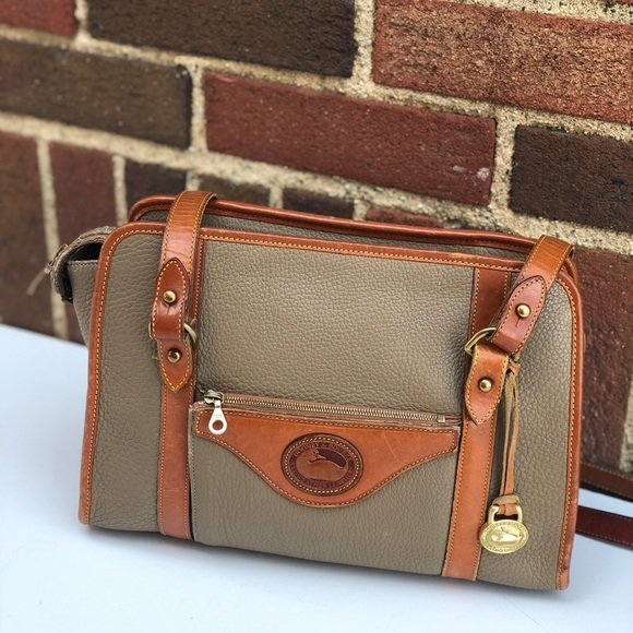 Dooney & Bourke Handbags - Vintage Dooney & Bourke Gray Leather Shoulder Bag
